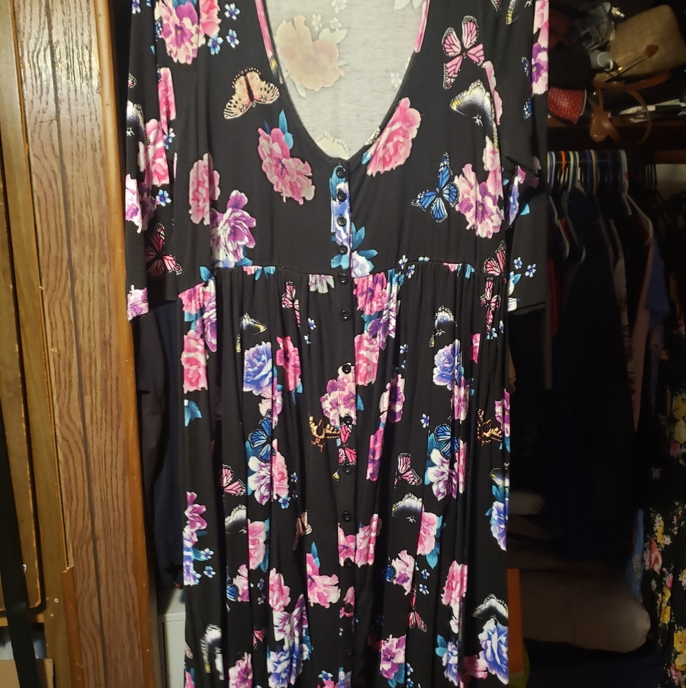 Black butterfly dress